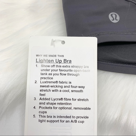 Lululemon Lighten Up Bra DKCA dark carbon 4 or 10 - Picture 5 of 5